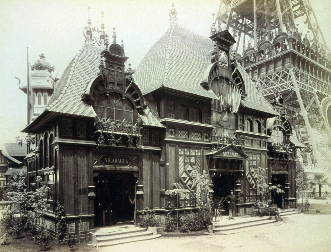 Pavilion of Nicaragua, Paris Exhibition, 1889 by French Photographer