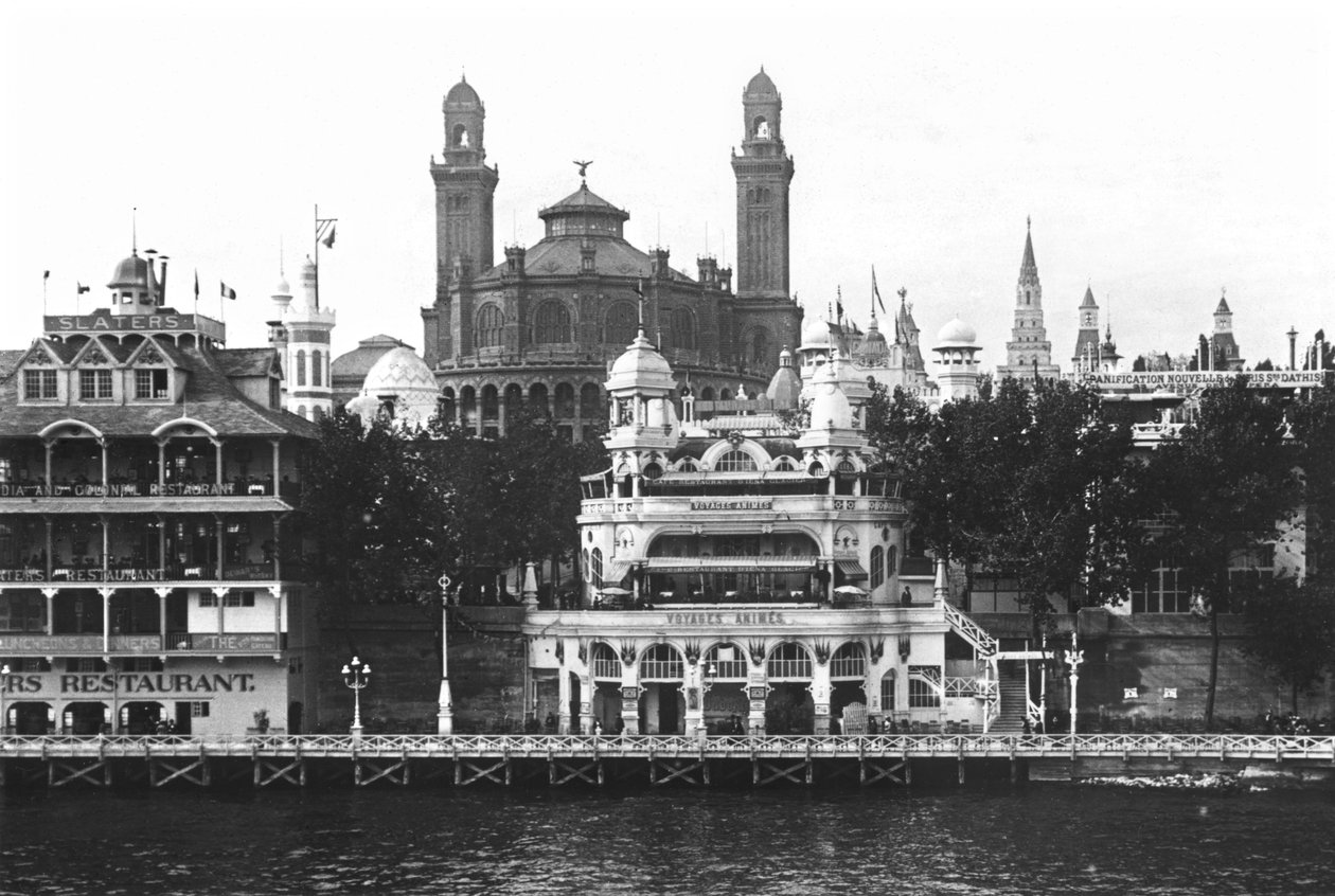Pavilions along the river, Universal Exhibition of 1900 by French Photographer