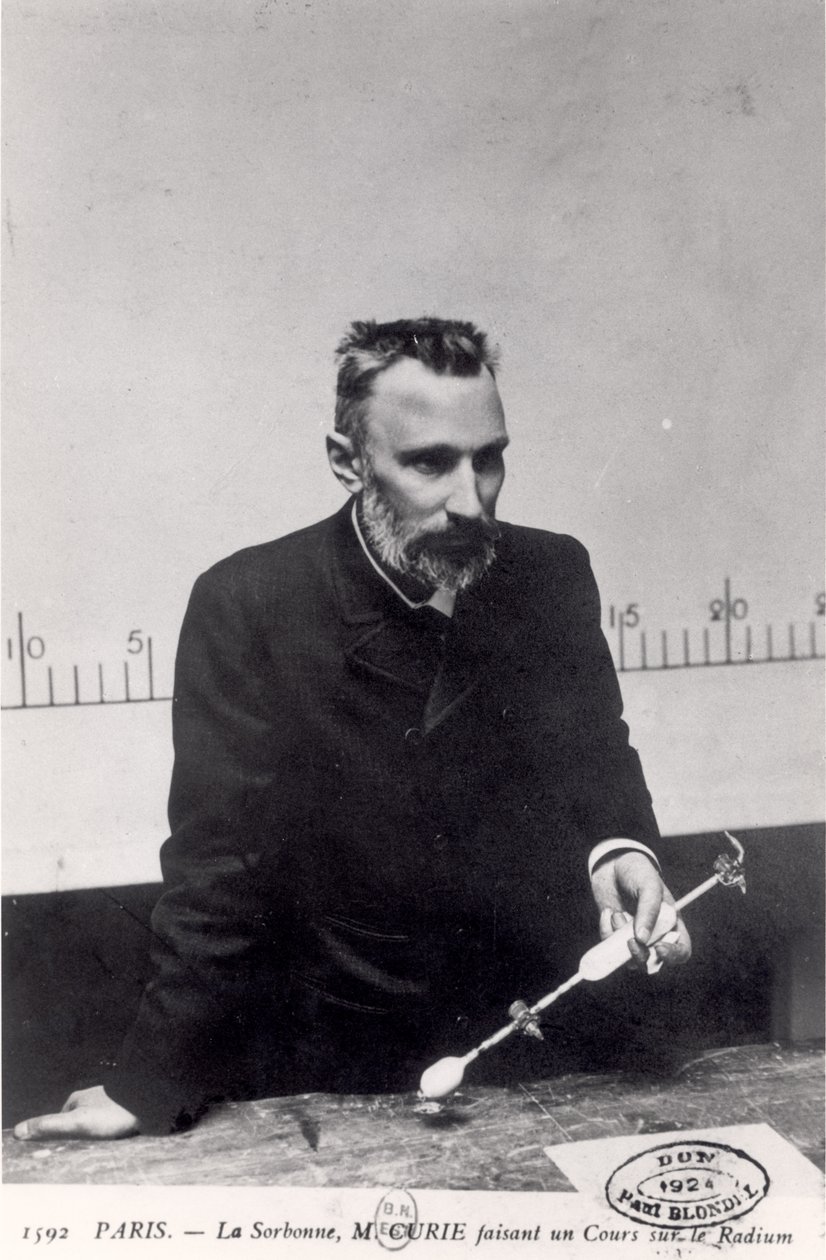 Pierre Curie teaching about radium at the Sorbonne, 1906 by French Photographer