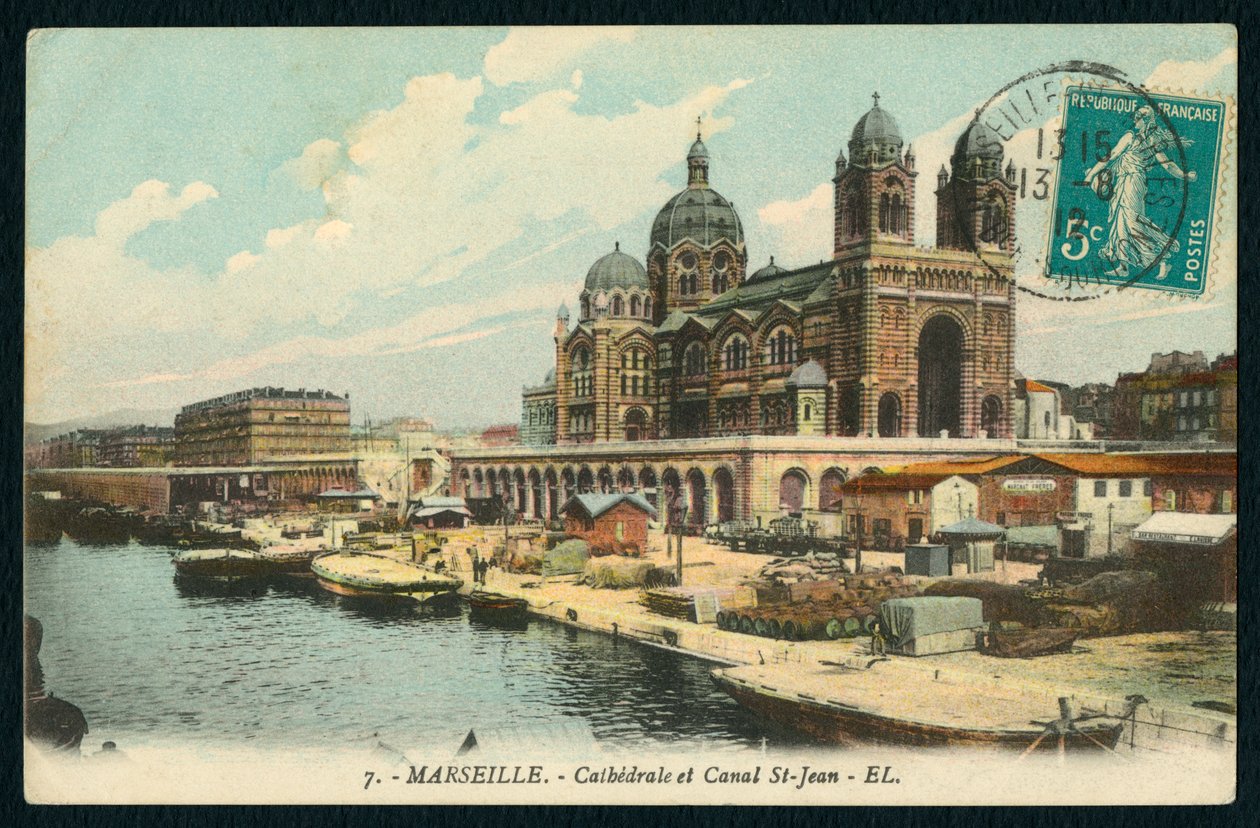 Cathedral Sainte-Marie-Majeure and the Canal Saint-Jean in Marseille, France by French Photographer