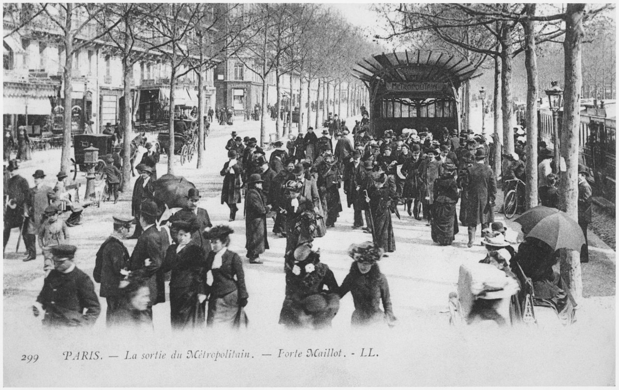 Metropolitan Station Exit, Porte Maillot, Paris (designed by Hector Guimard) by French Photographer
