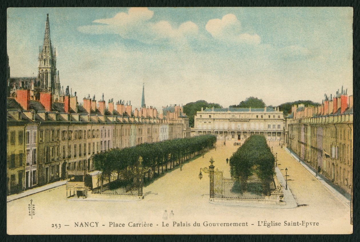 Square de La Carriere, the Palais du Gouvernement and the Church of Saint-Epvre in Nancy, France by French Photographer