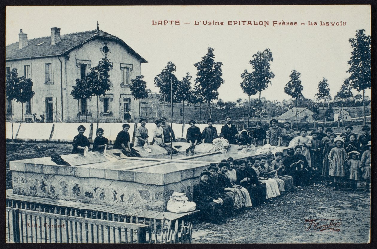 Washing-Place of the Factory Epitalon Freres in Lapte, Haute-Loire, c.1900 by French Photographer