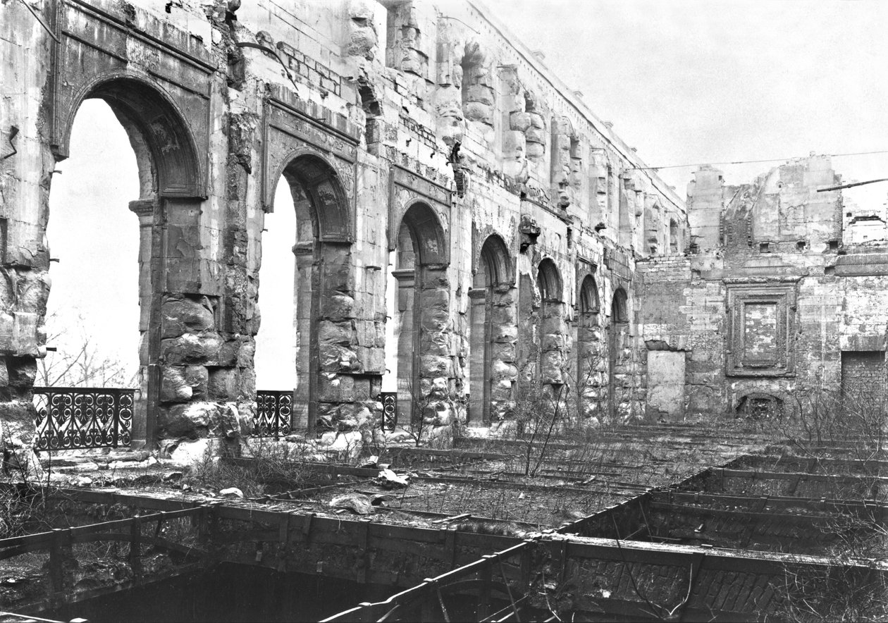 Ruins of the Cour des Comptes during the Commune of Paris, 1871 by French Photographer