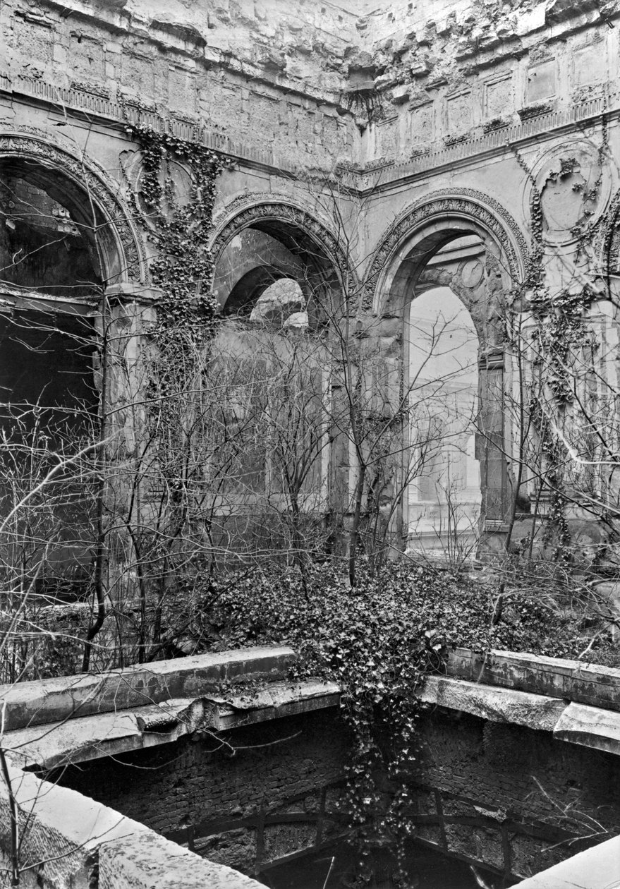 Ruins of the Cour des Comptes during the Commune of Paris, 1871 by French Photographer