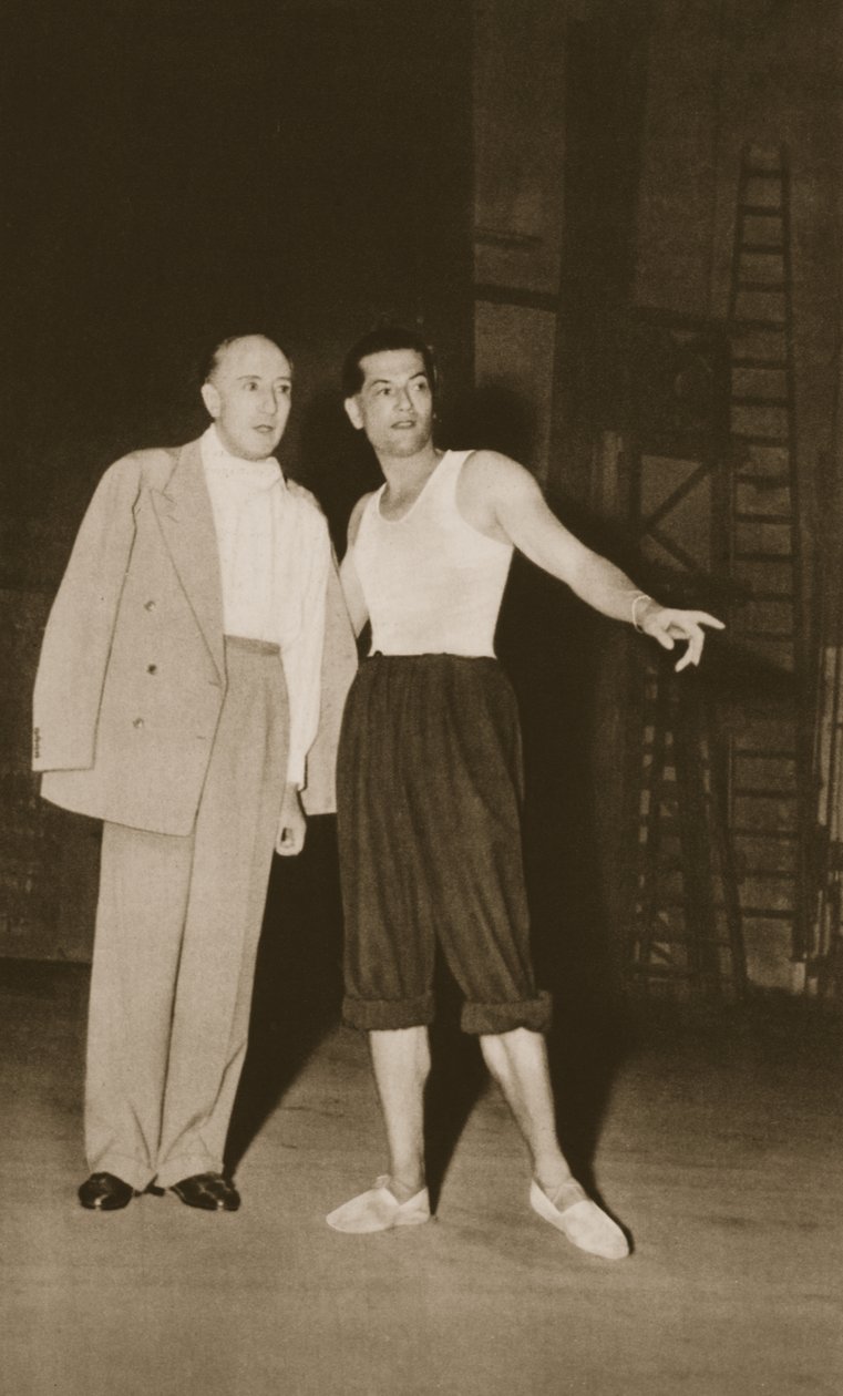 Serge Lifar and the Marquis de Cuevas at the Theatre de Monte Carlo, from Grand Ballet de Monte-Carlo, 1949 (photogravure) by French Photographer