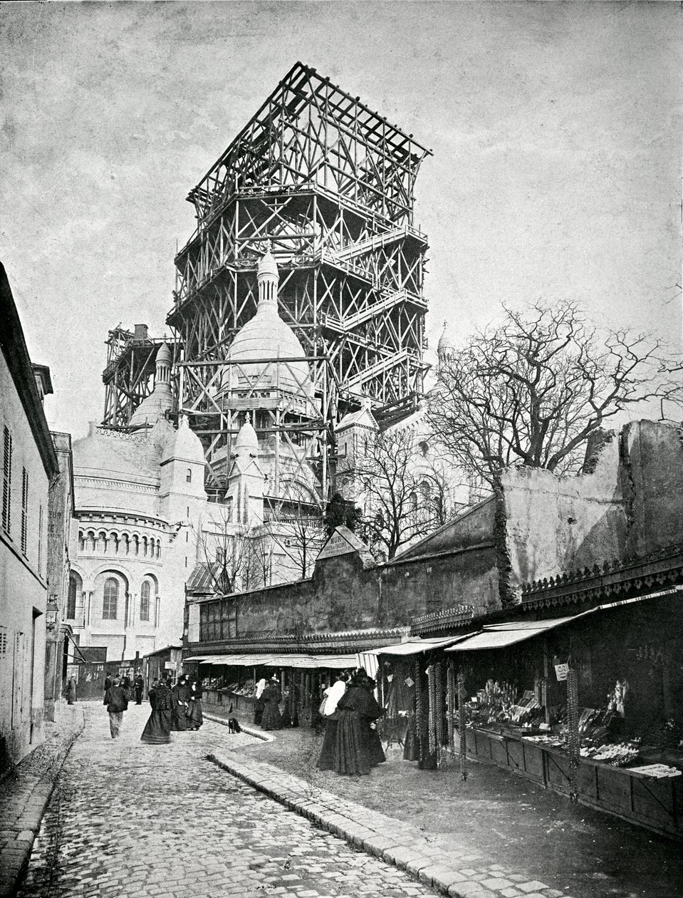 The Construction of the Sacre Coeur in Montmartre by French Photographer