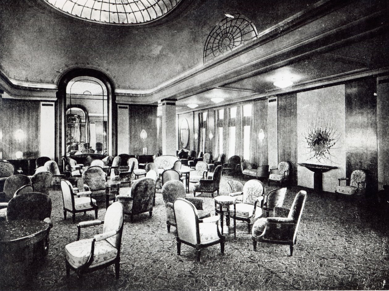 The Large Saloon in the Ocean Liner Paris, July 1921 by French Photographer