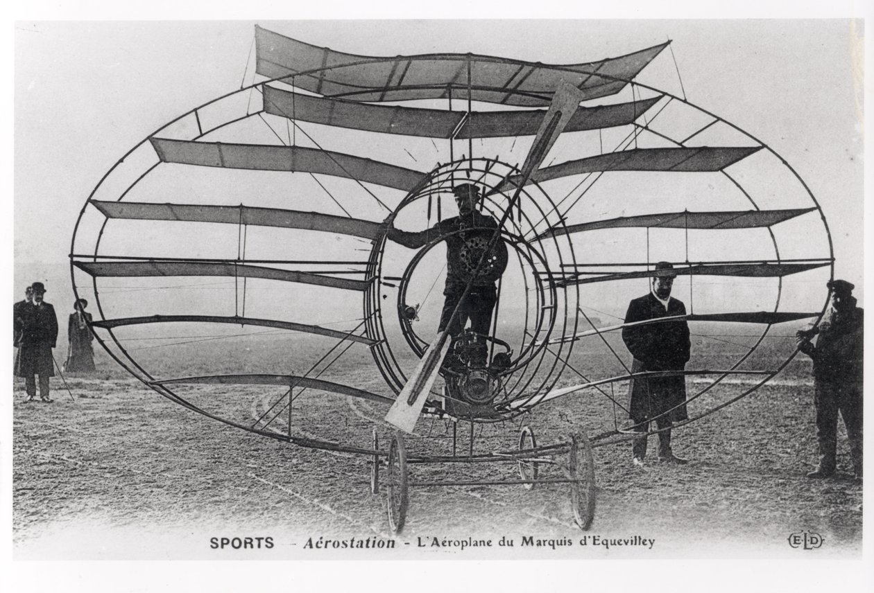 The aeroplane of the Marquis dEquevilley by French Photographer