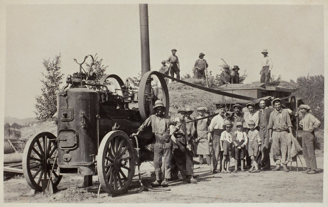 Threshing Machine, c.1900 by French Photographer