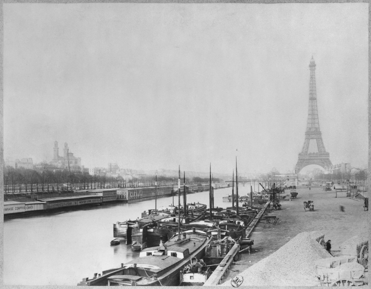 View of the Banks of the Seine and the Eiffel Tower, Paris by French Photographer