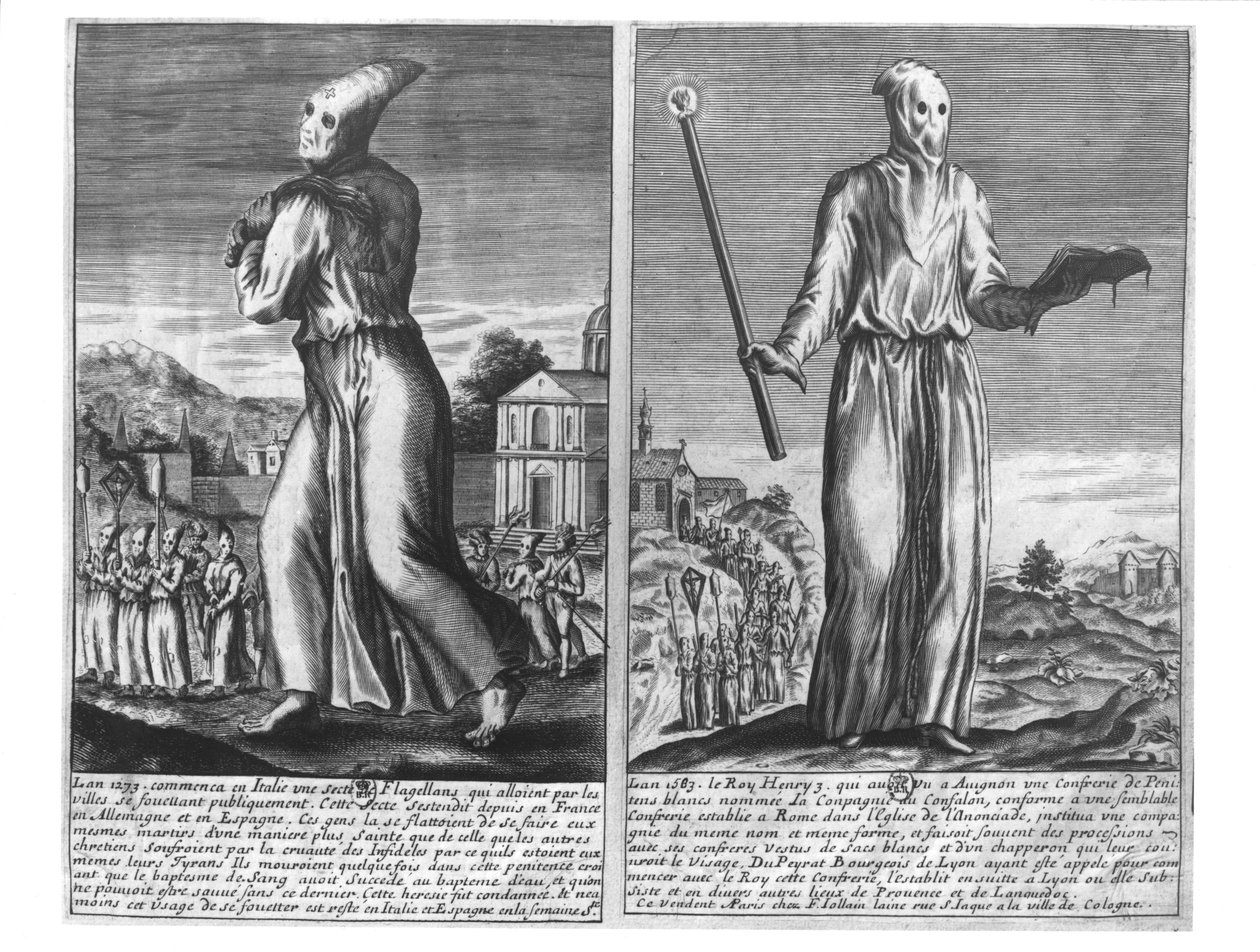 A Flagellant Master Leads his Band of Followers through a City, from 