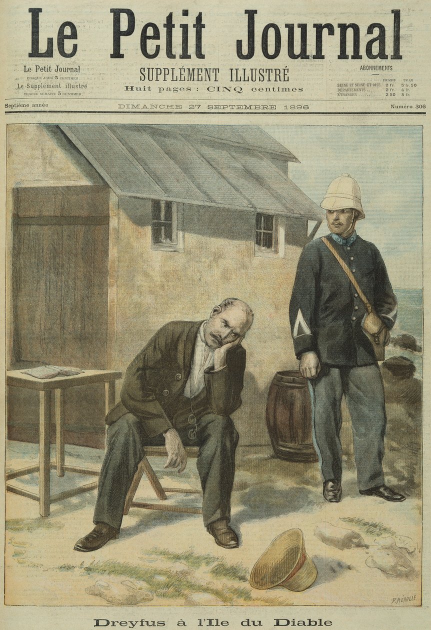 Alfred Dreyfus on Devils Island, from Le Petit Journal by French School