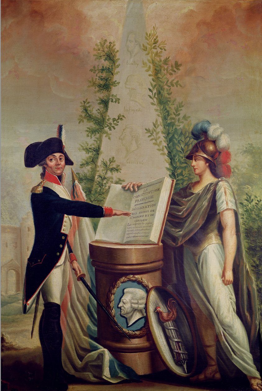 An Officer of the National Guard Swearing an Oath of Allegiance before the Altar of the Constitution and the Declaration of the Rights of Man by French School