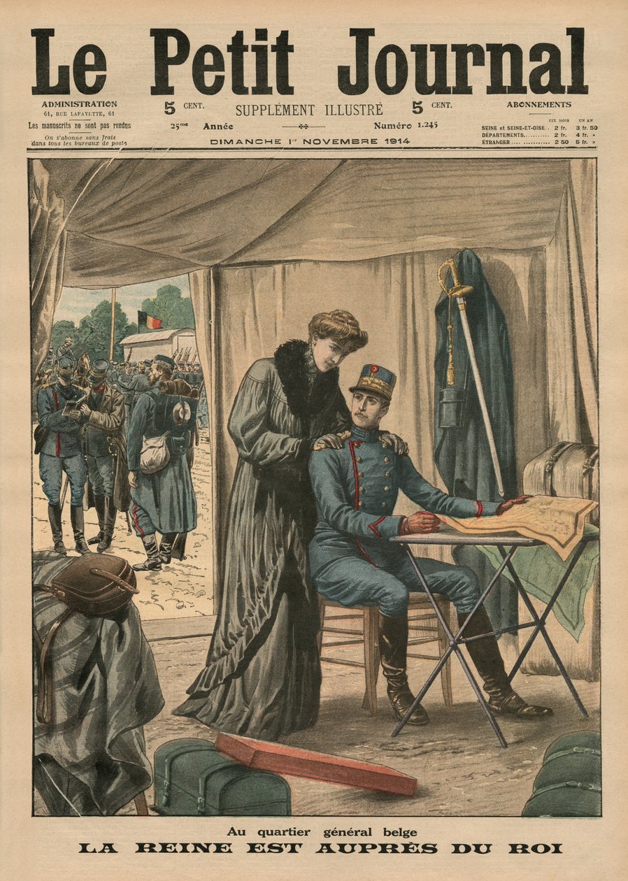 At the Belgian Headquarters, the Queen Stays with the King, front cover illustration from 