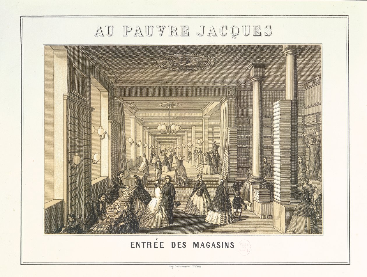 Au Pauvre Jacques: Entrance to the Shops by French School