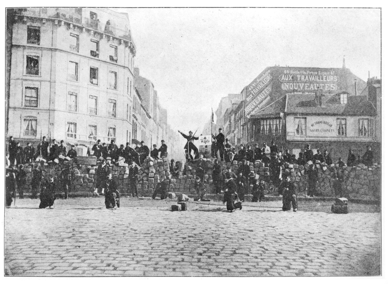 Barricade at the Faubourg Saint-Antoine during the Commune, 18th March 1871 by French School