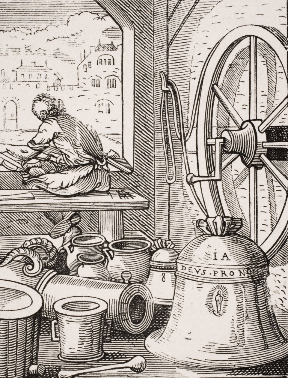 Bell and Cannon Master, reproduction of a woodcut by Jost Amman from 