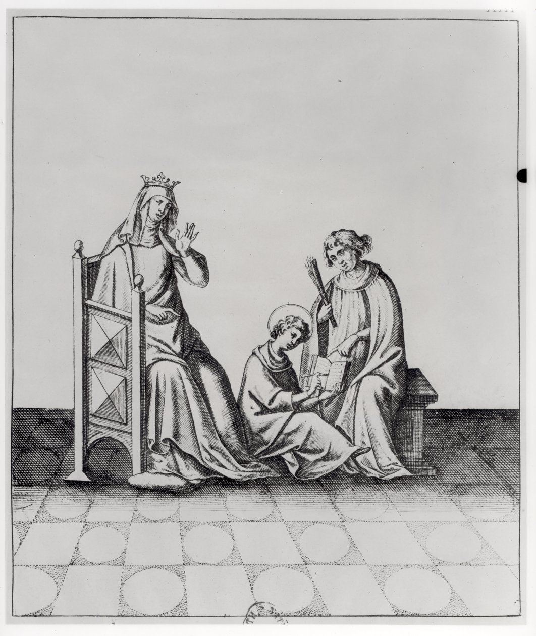 Blanche de Castille and her Son Louis at his Studies by French School