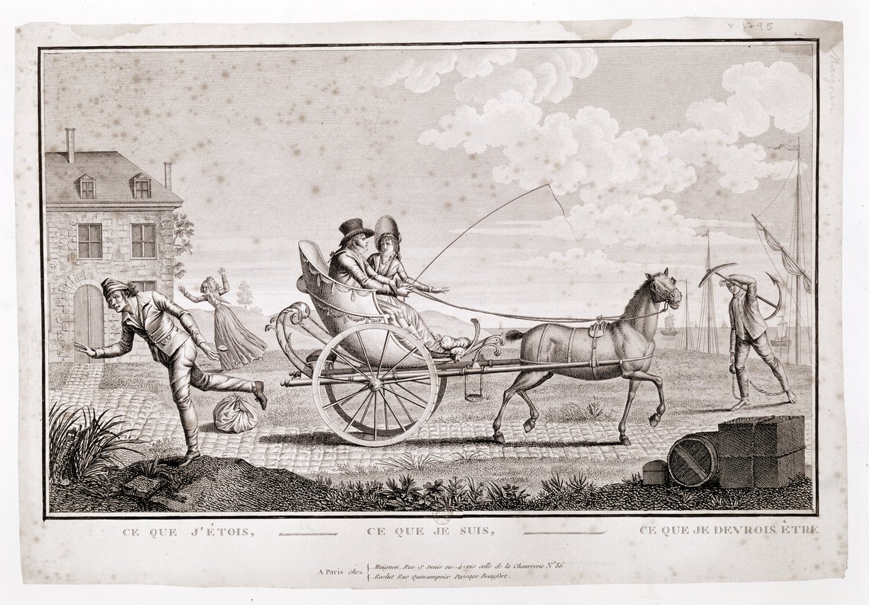 Caricature of the Nouveaux Riches, c.1795 by French School