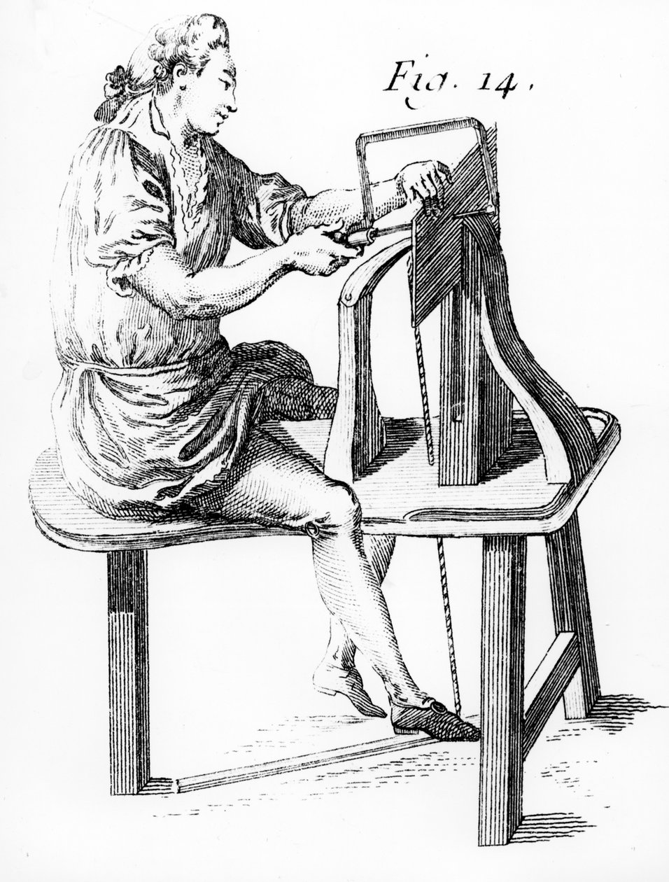 Carpenter Making Fretwork by French School