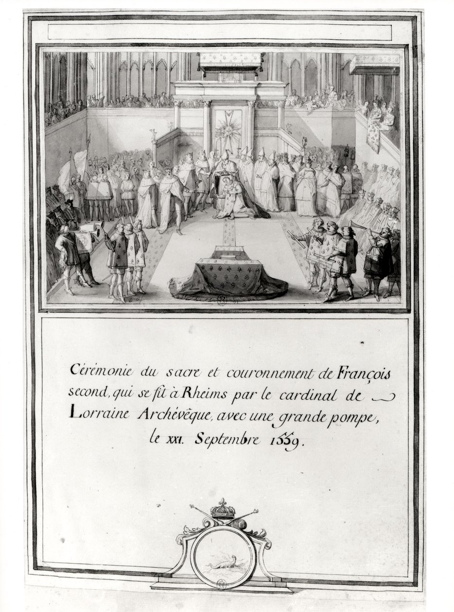 Coronation of Francis II, 21st September 1559 in Reims by the archbishop Cardinal de Lorraine by French School