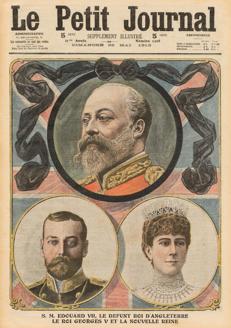 Death of King Edward VII, King George V and Queen Mary, Illustration from 