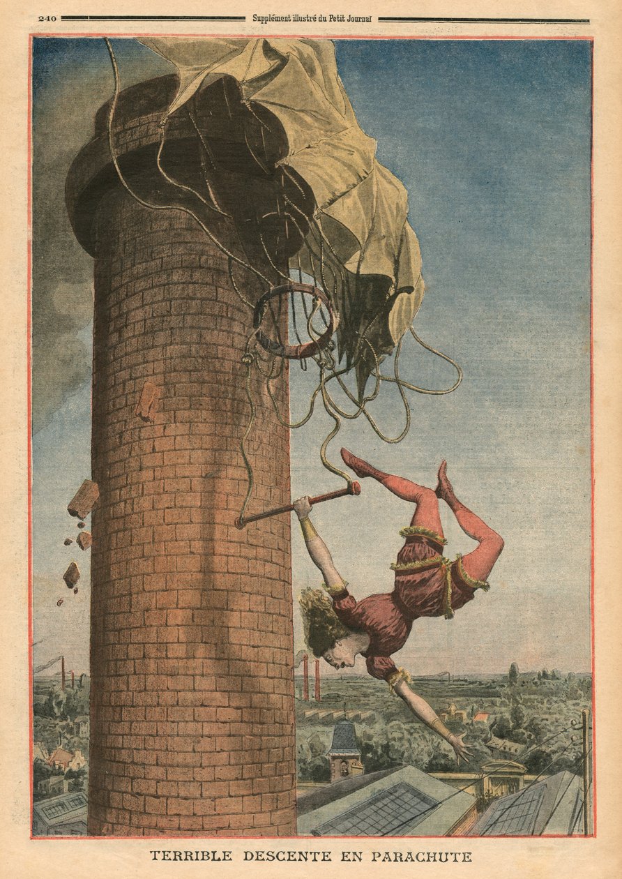 Dreadful parachute drop, Viola Spencer, illustration from 