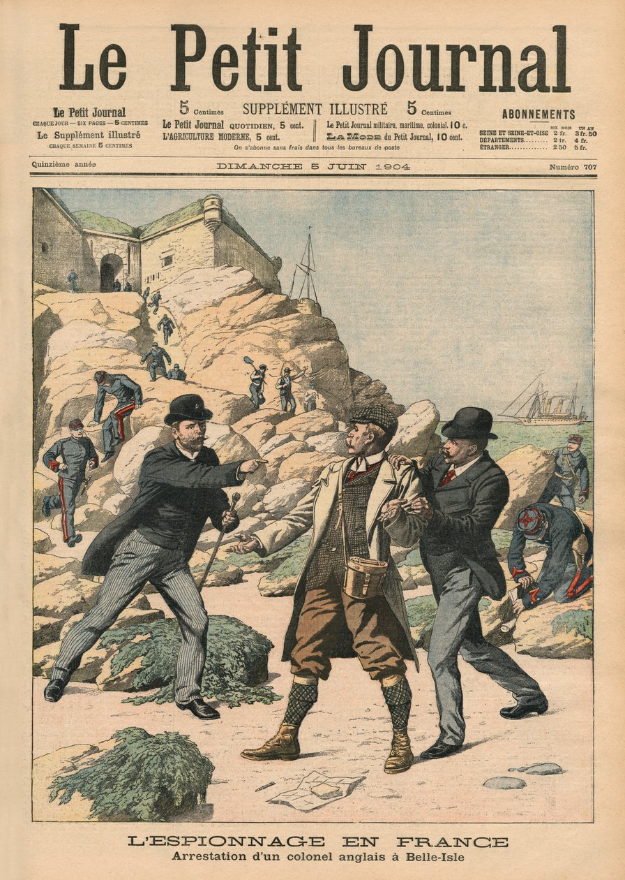 Espionage in France, Arrest of an English Colonel at Belle-Isle, Illustration from 