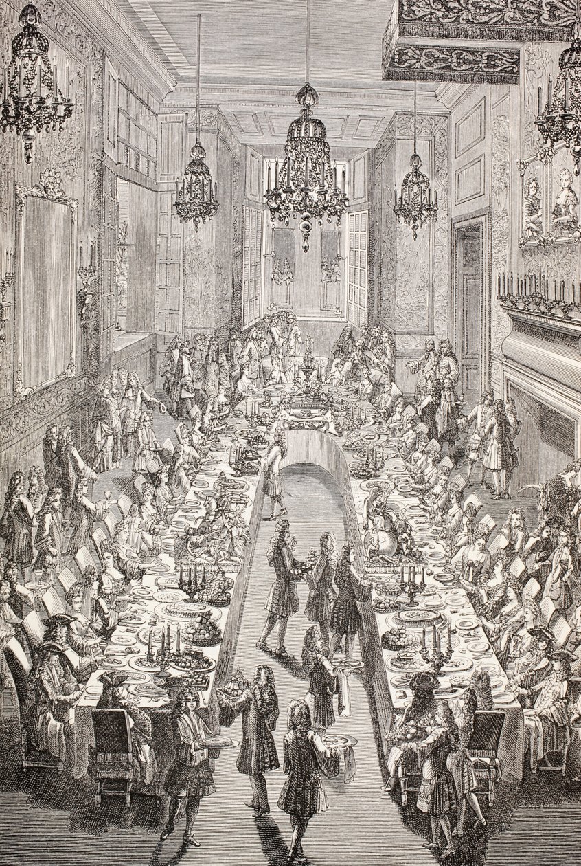 Feast given for the Spanish Ambassador to France in Paris in 1707, 1875 by French School