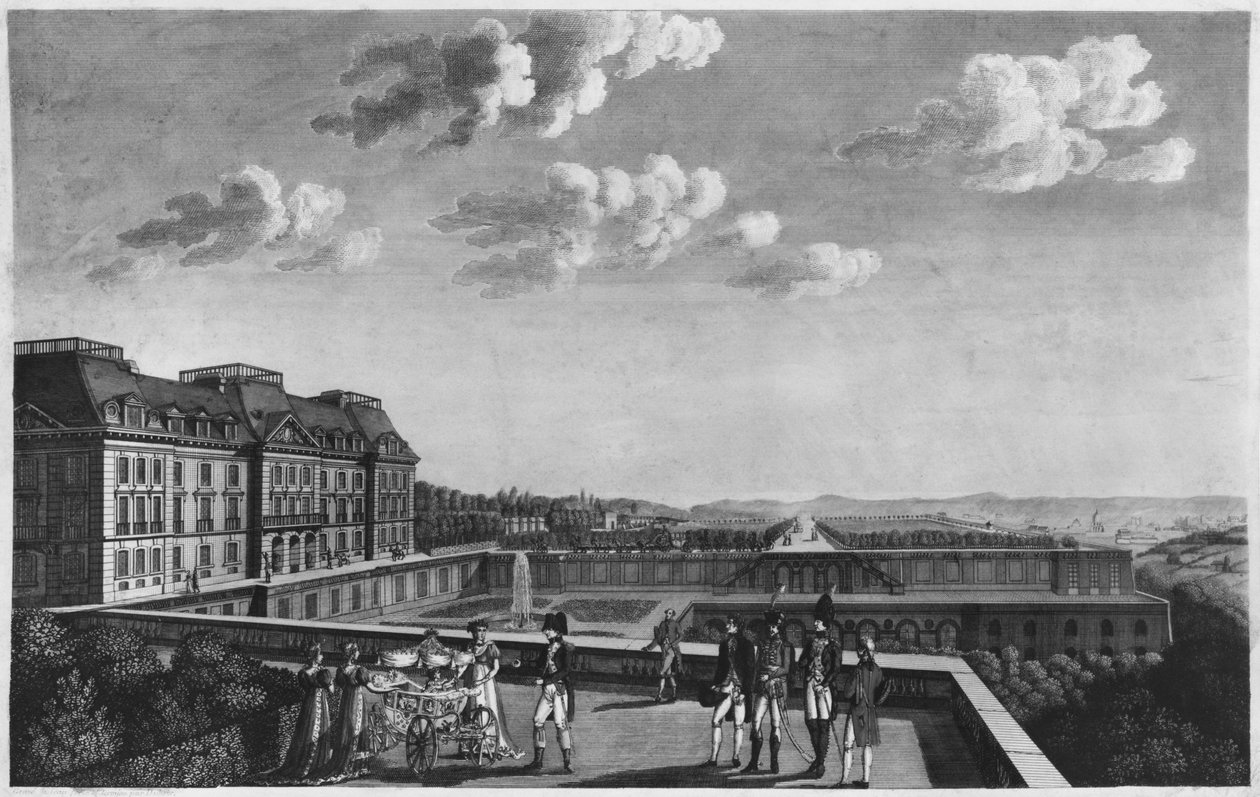First Steps of King of Rome on the Terrace of Saint-Cloud, Engraved by Dubois by French School