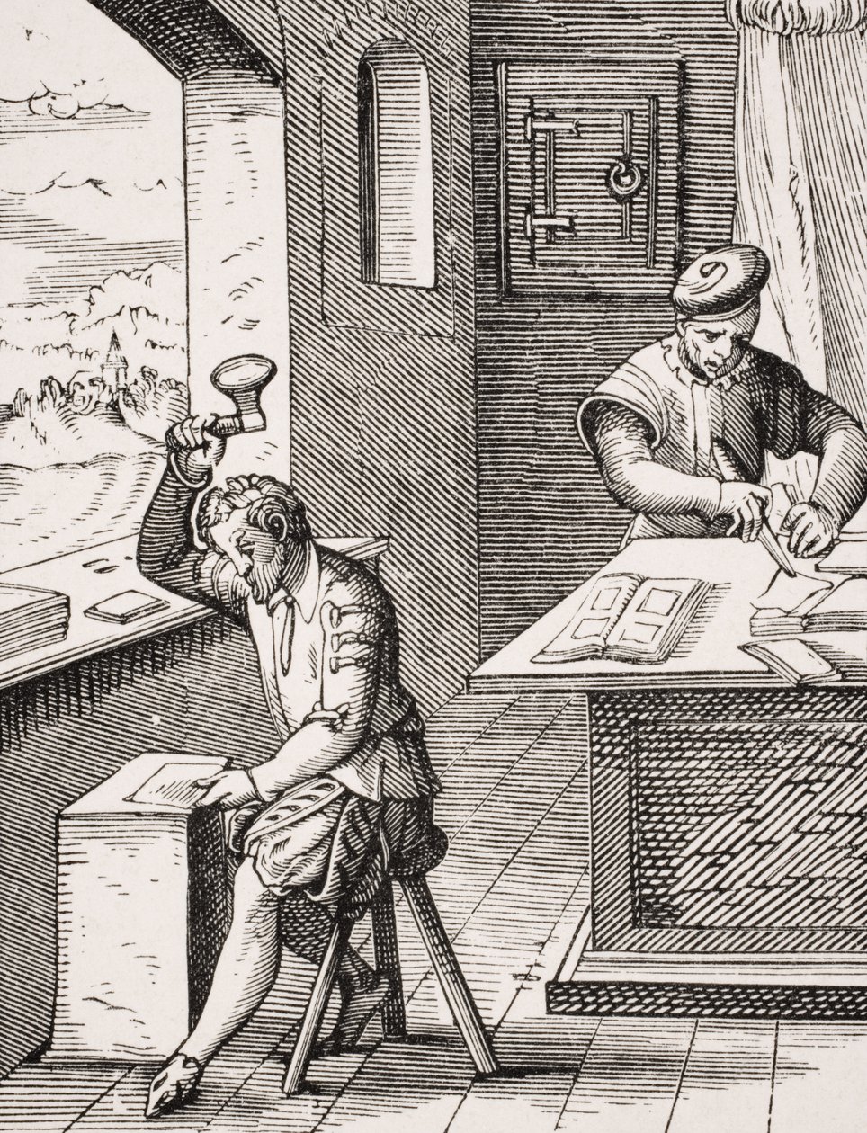 Goldbeater, reproduction of a woodcut by Jost Amman from 