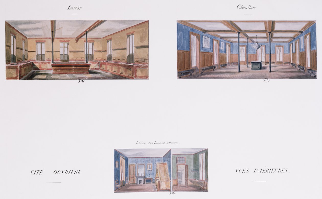 Interior designs for the Napoleon housing development, 58 rue Rochechouart, Paris, 1849 by French School