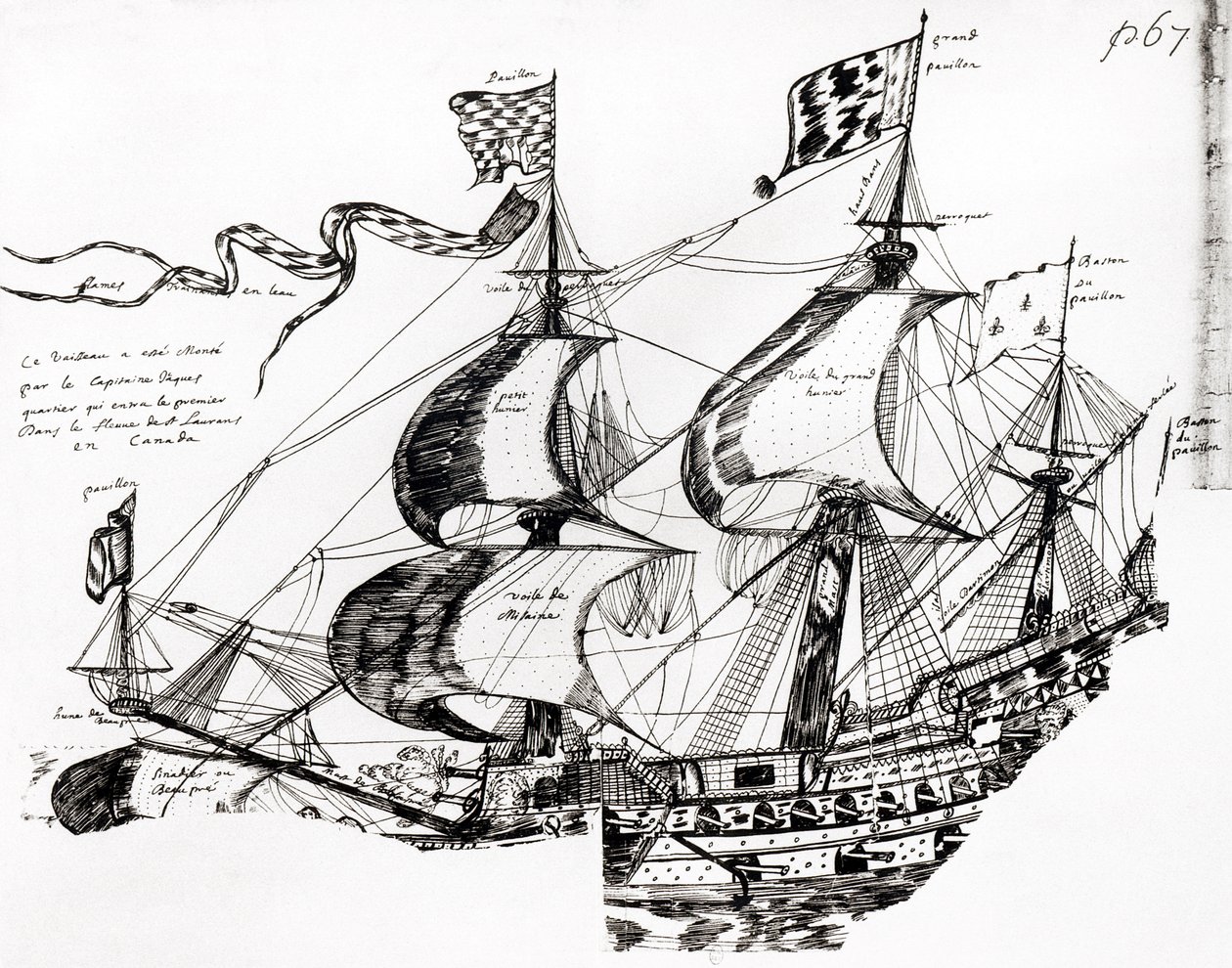 Jacques Cartier's Ship, from 'Rarete des Indes sauvages', Codex canadiensis