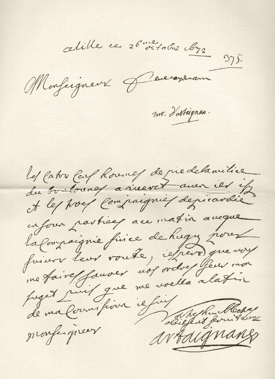 Letter from d