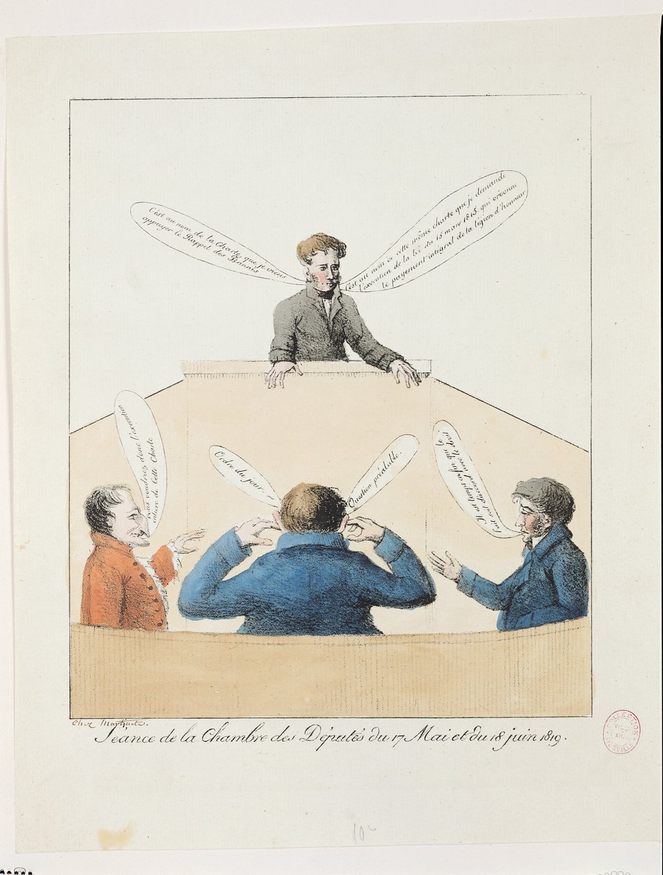 Meeting of the Chamber of Deputies from 17th May to 18th June 1819 by French School