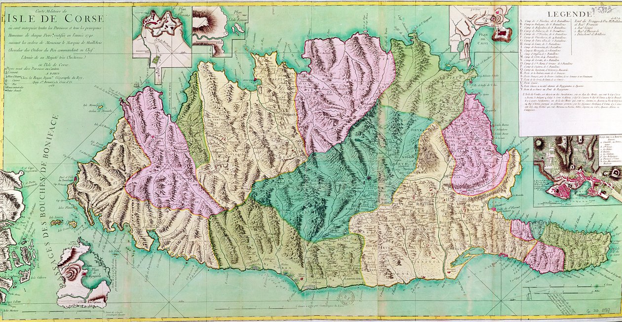 Military Map of Corsica by French School