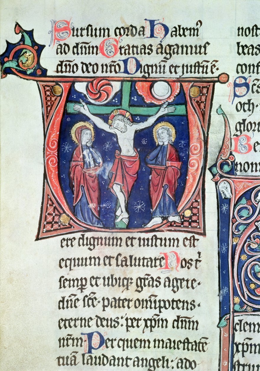 Crucifixion, from Missel de la Consecration de lAbbatiale de Vauclair, 1257 by French School