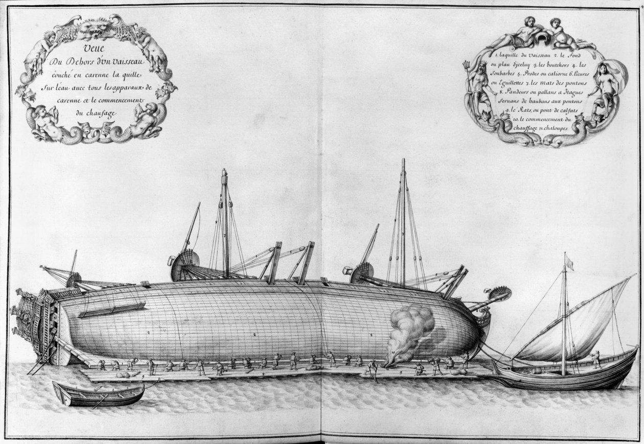 Outside of a Vessel Lying on its Hull, Illustration from the 