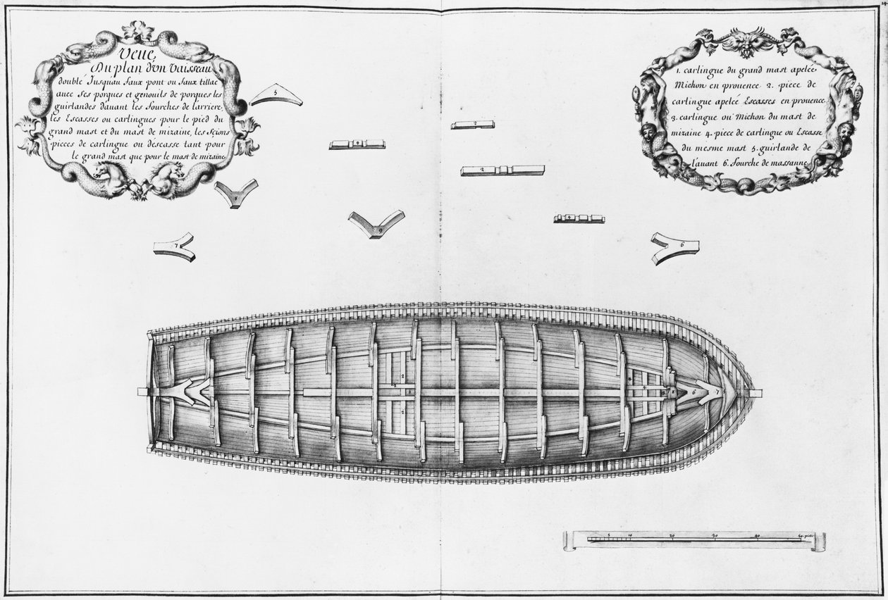 Plan of a Vessel Lined Up to the False Deck, Illustration from the 