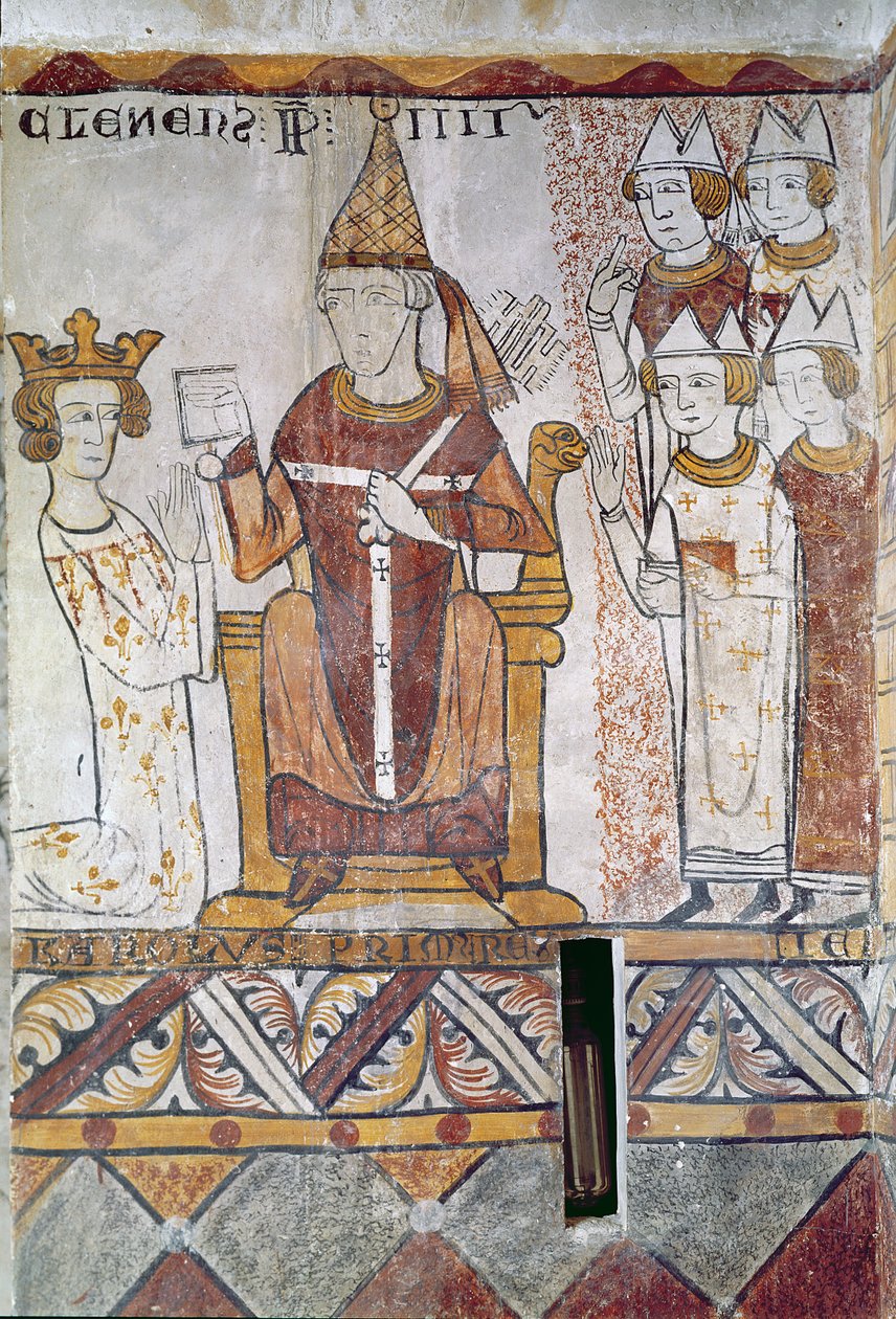 Pope Clement IV Investing Charles of Anjou with the Kingdom of Sicily by French School