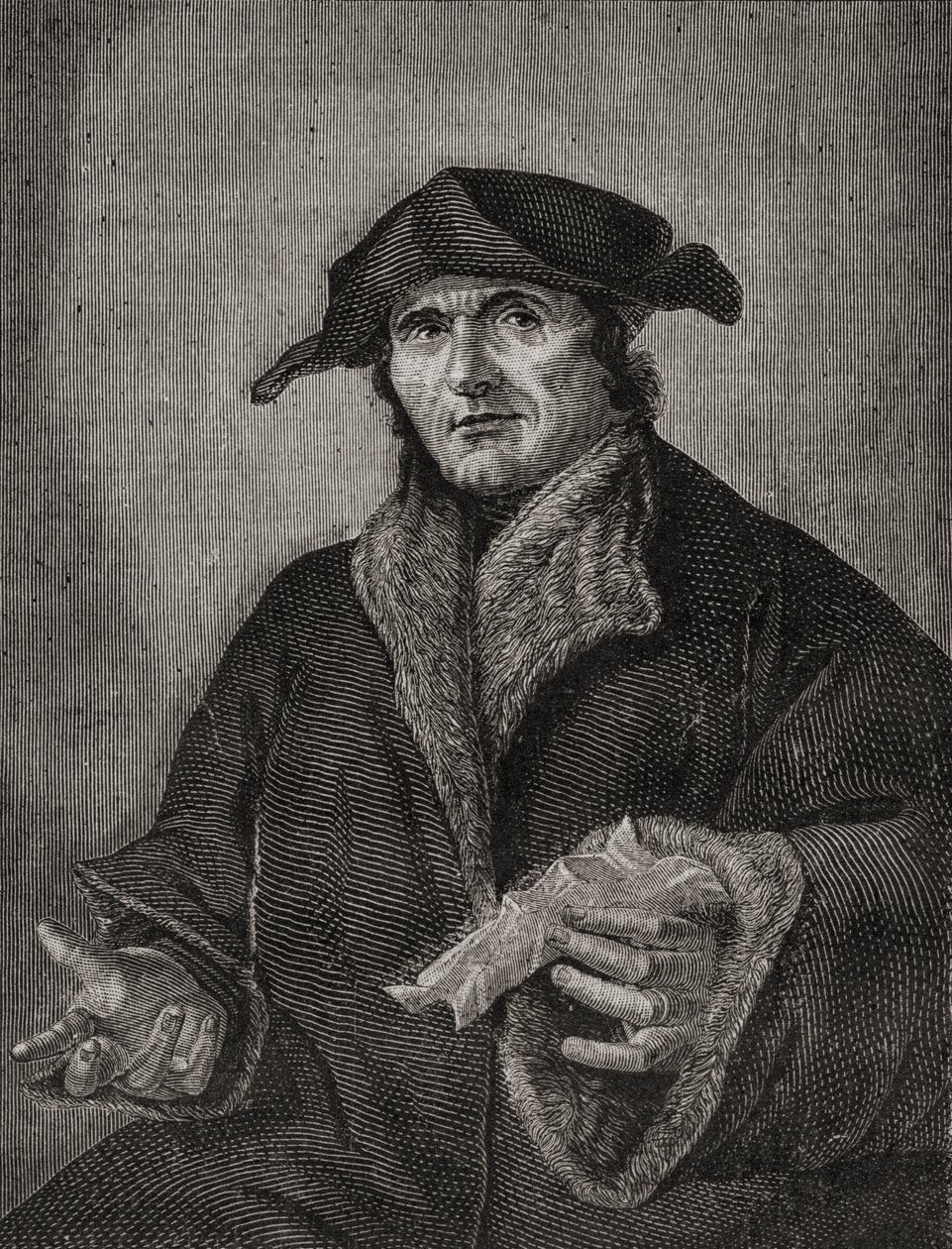 Portrait of John Calvin, French theologian and reformer by French School