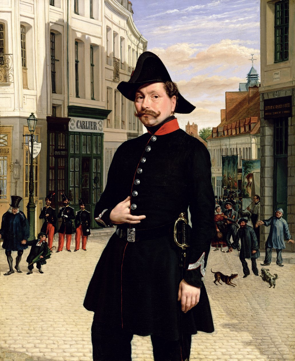 Portrait of a Police Officer in Douai in 1848 by French School