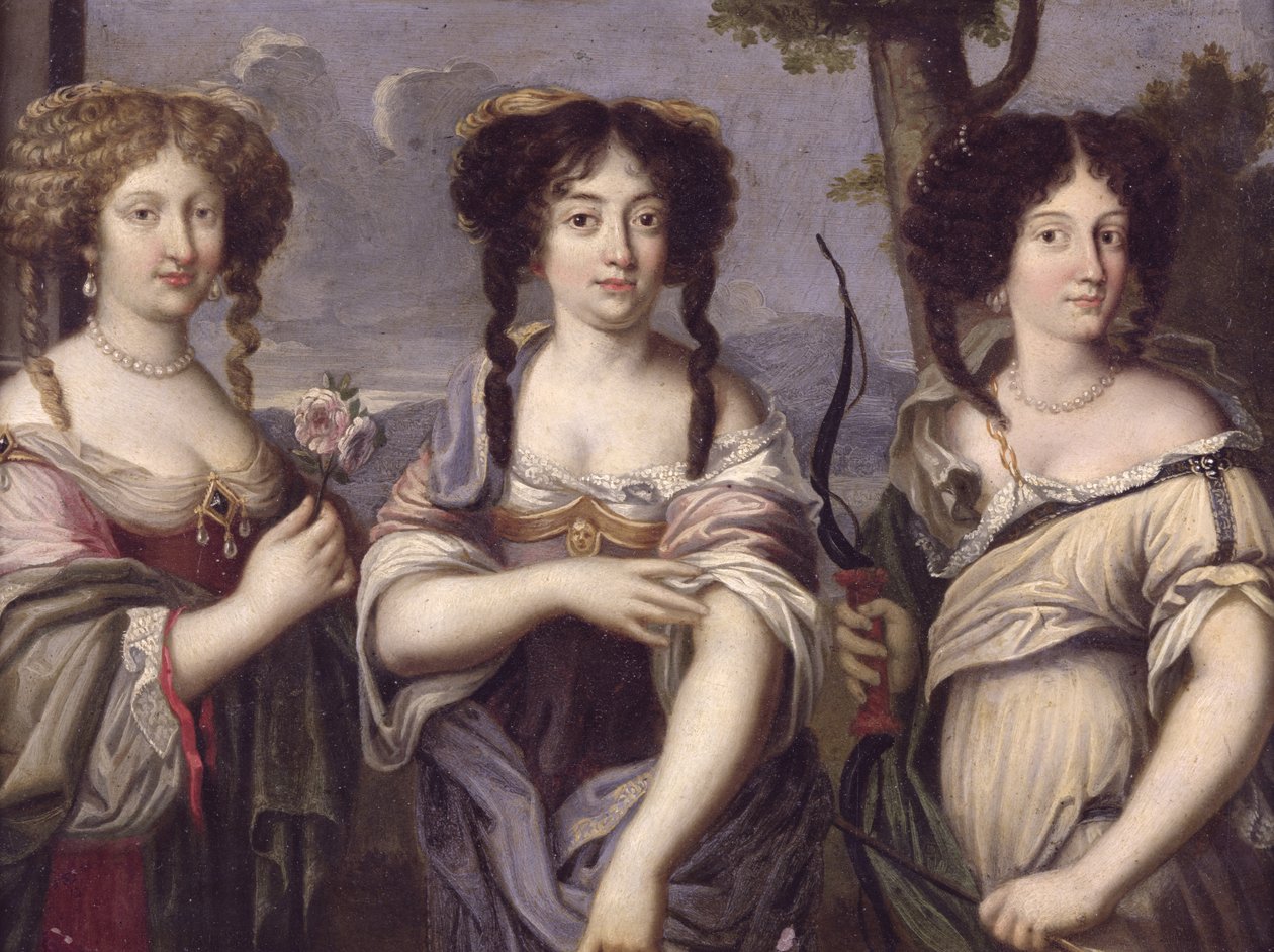 Portrait of Three of the Nieces of Cardinal Mazarin Portrayed as Goddesses, Venus, Juno and Diana by French School