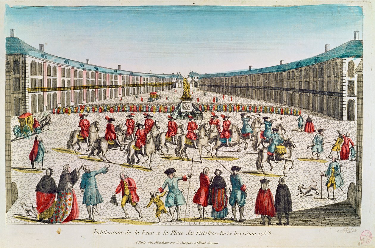 Publication of the Peace, Place des Victoires, June 1763 by French School