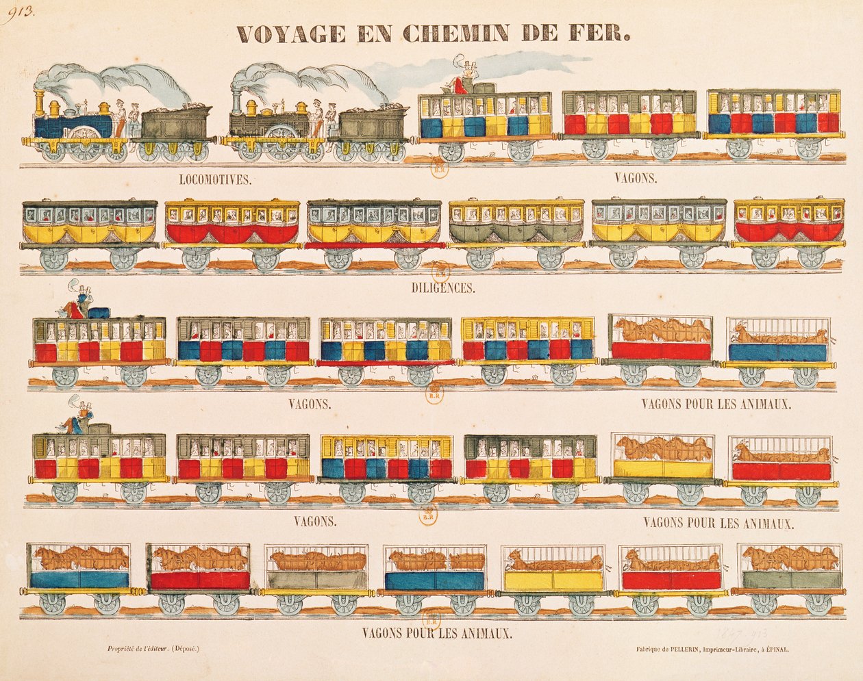 Rail Travel in 1845 (detail) by French School