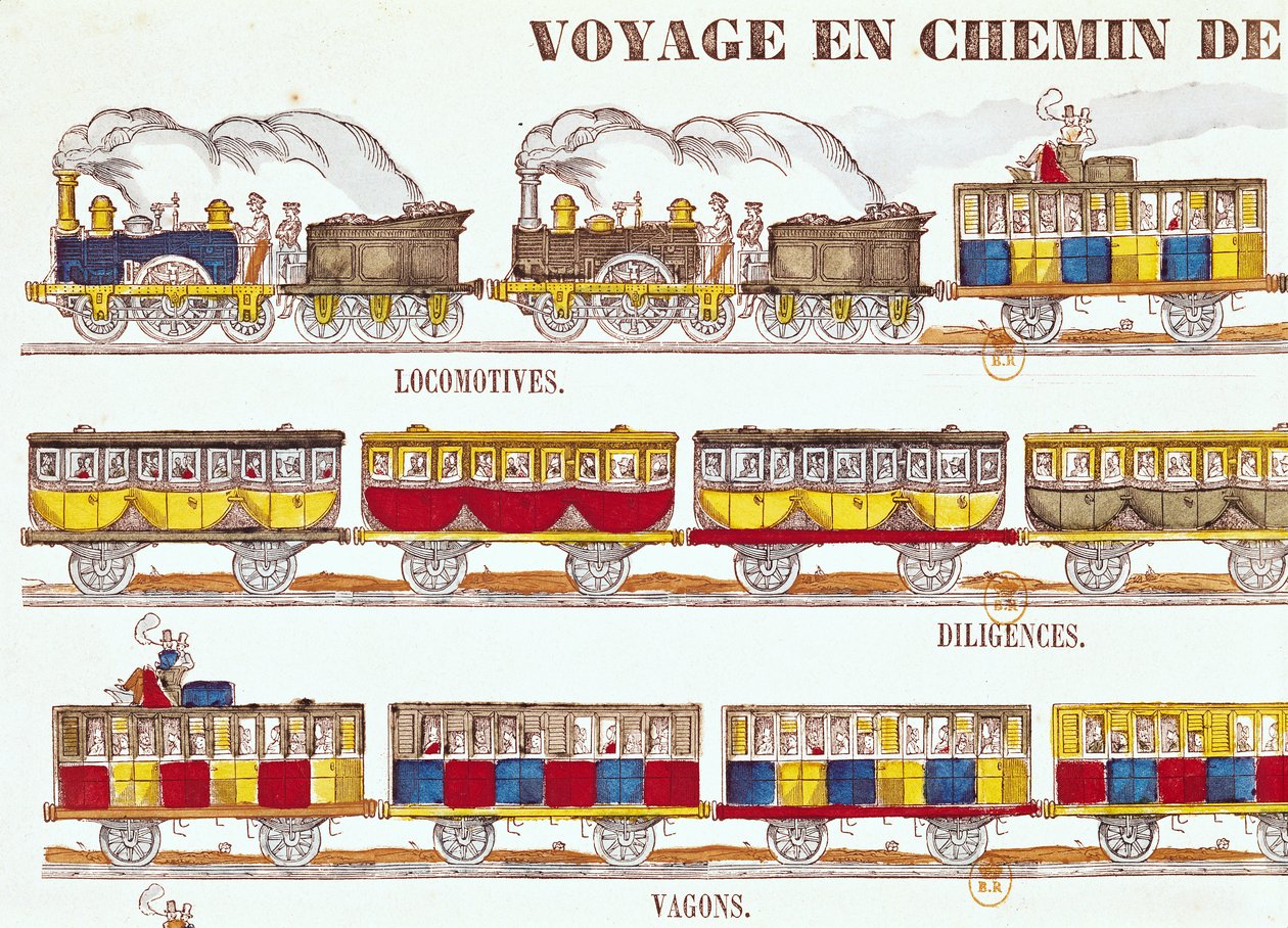 Rail Travel in 1845 (detail) by French School