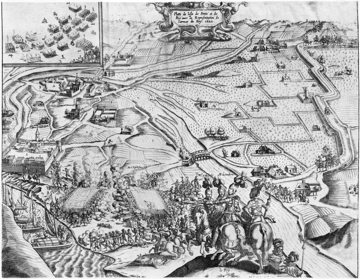 Siege of Ile de Re with the Representation of the Royal Army by French School