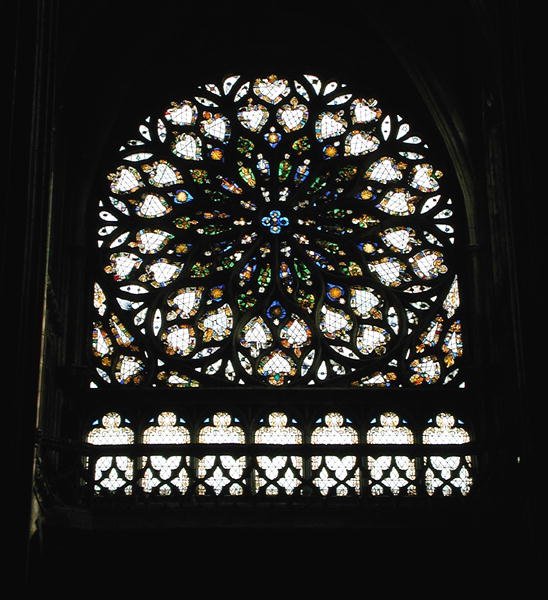 South transept rose window by French School