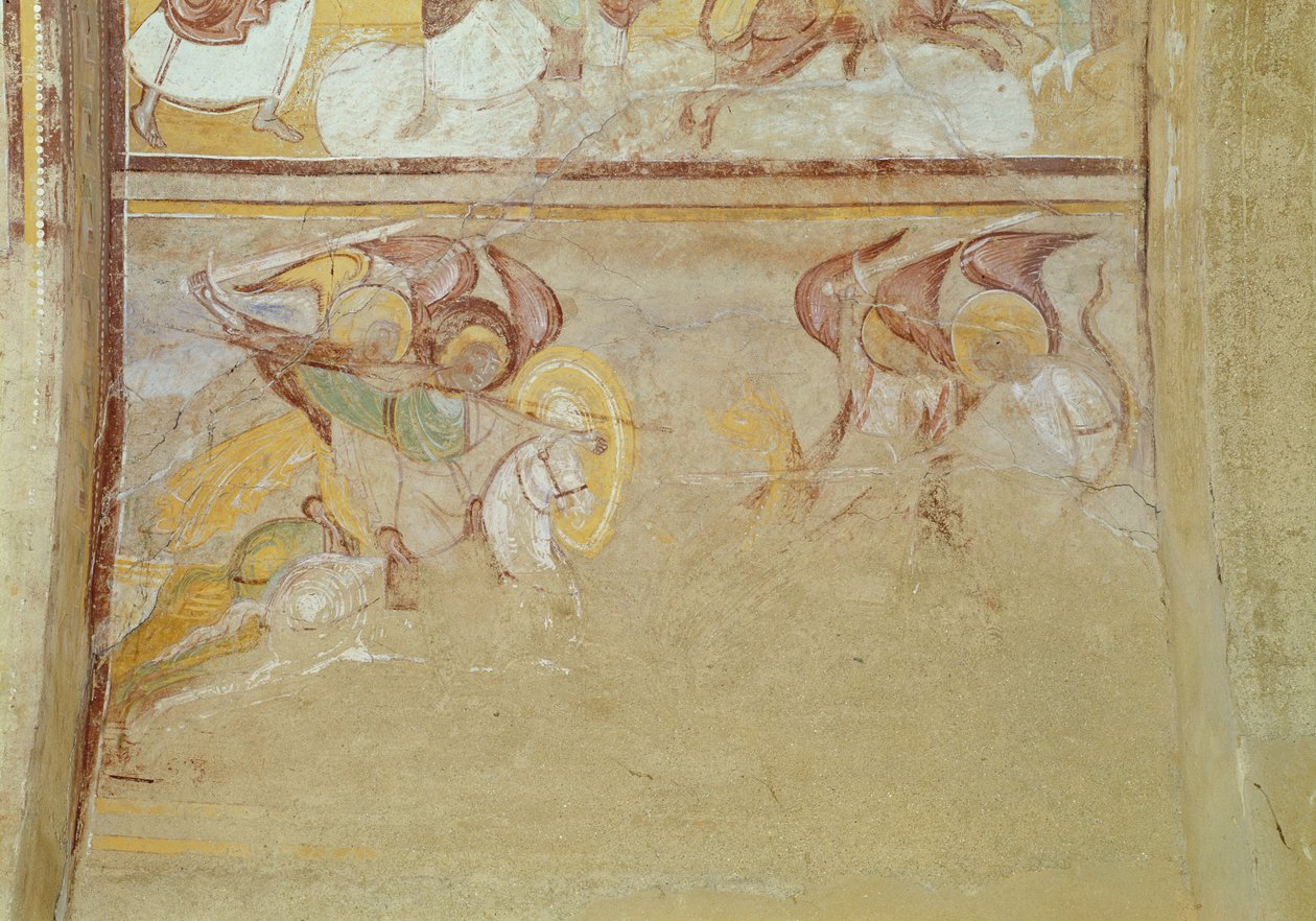 St. Michael and the Angels Fighting the Dragon (detail) by French School